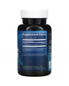 MRM Nutrition, Nutrition, пиколинат хрома, 200 мкг, 100 веганских капсул